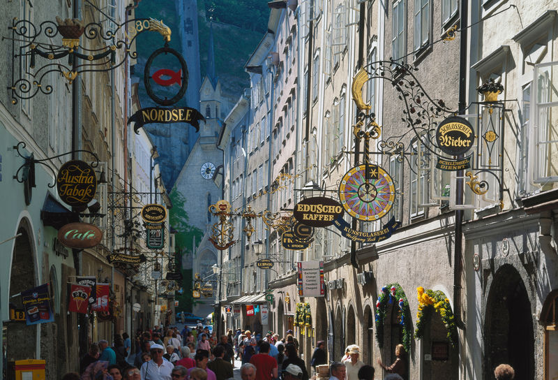 Getreidegasse, Salzburg, Österreich